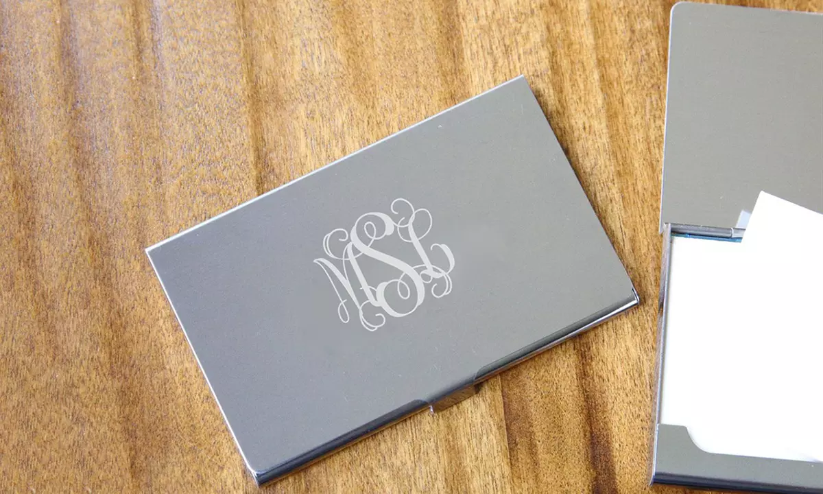 One or Two Personalized Business Card Holders from 2712 Designs (Up to 62% Off) - Second Medium