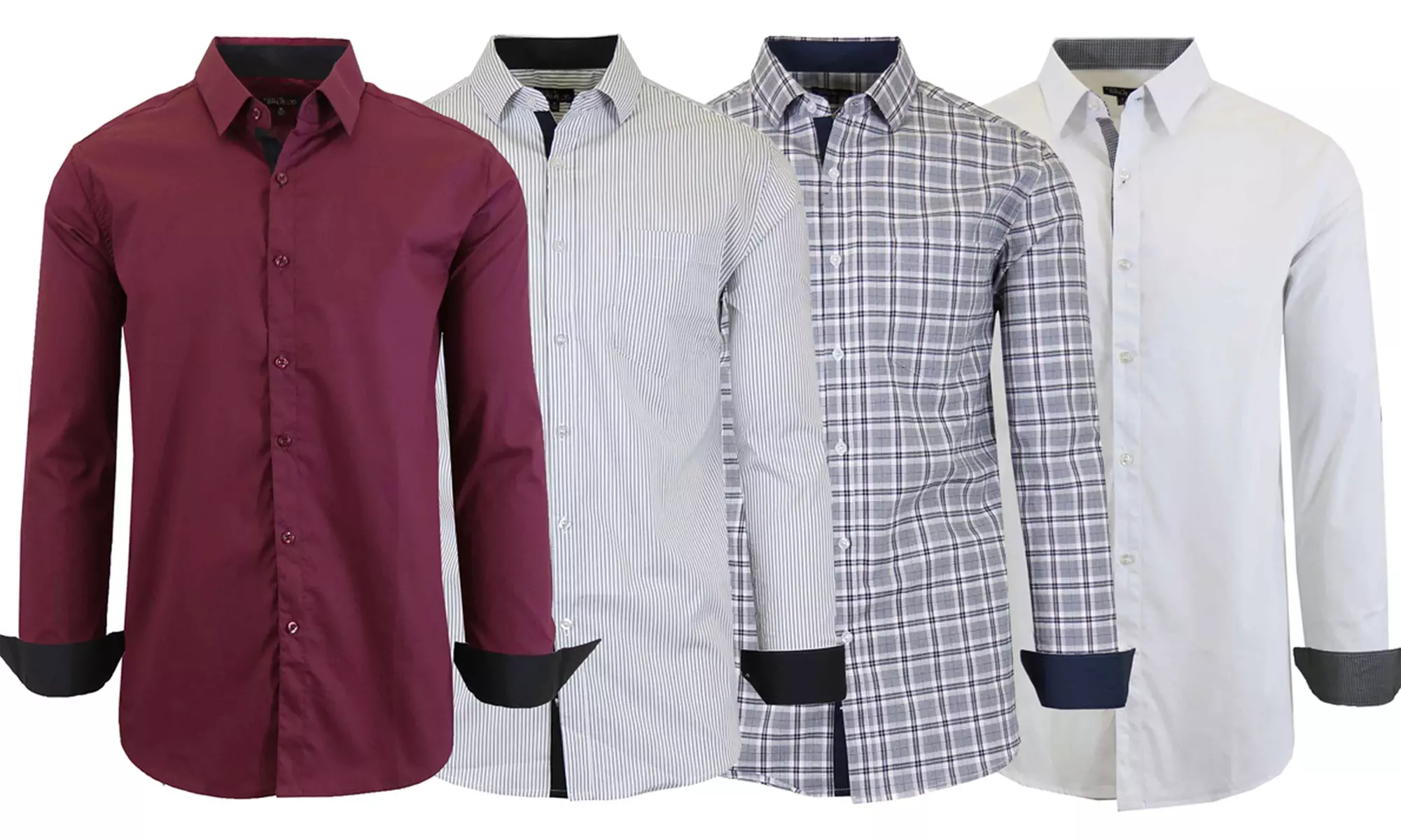 3-Pack Galaxy by Harvic Men's WFH Stretch Slim-Fit Dress Shirt (S–2XL) - Primary Image