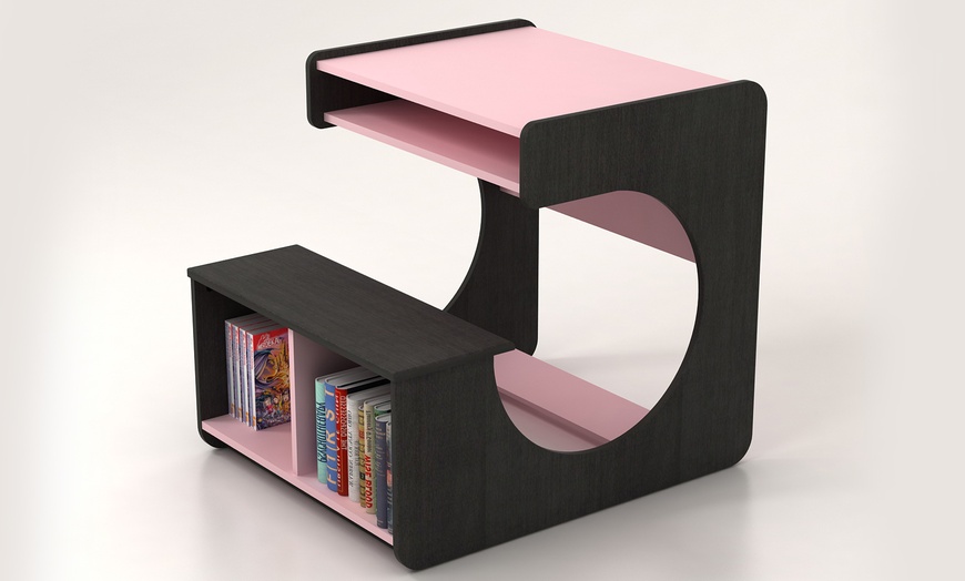 Image 8: Desk with Integrated Bookshelf