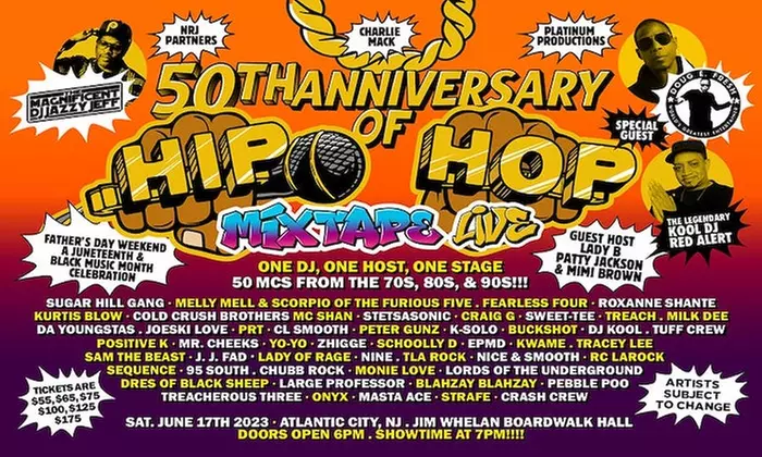 50th Anniversary of Hip Hop MixTape Live W/ DJ Jazzy Jeff, Doug E. Fresh, Sugar Hill Gang, & More on June 17 at 7 PM - Second Medium