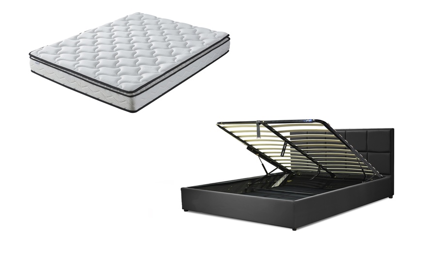 Image 10: Lit coffre Florence Simili cuir, matelas ''Empereur'' en option