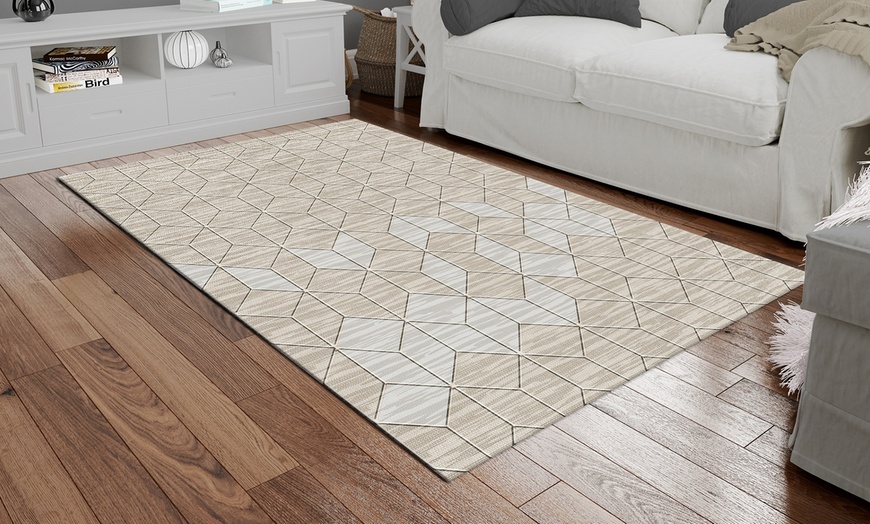 Image 1: Geometric Pattern Living Room Rug