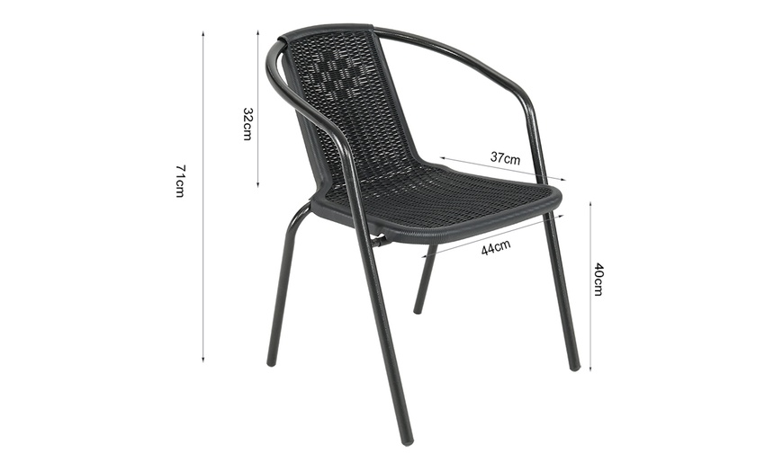 Image 16: Garden Rippled Tempered Glass Table Set