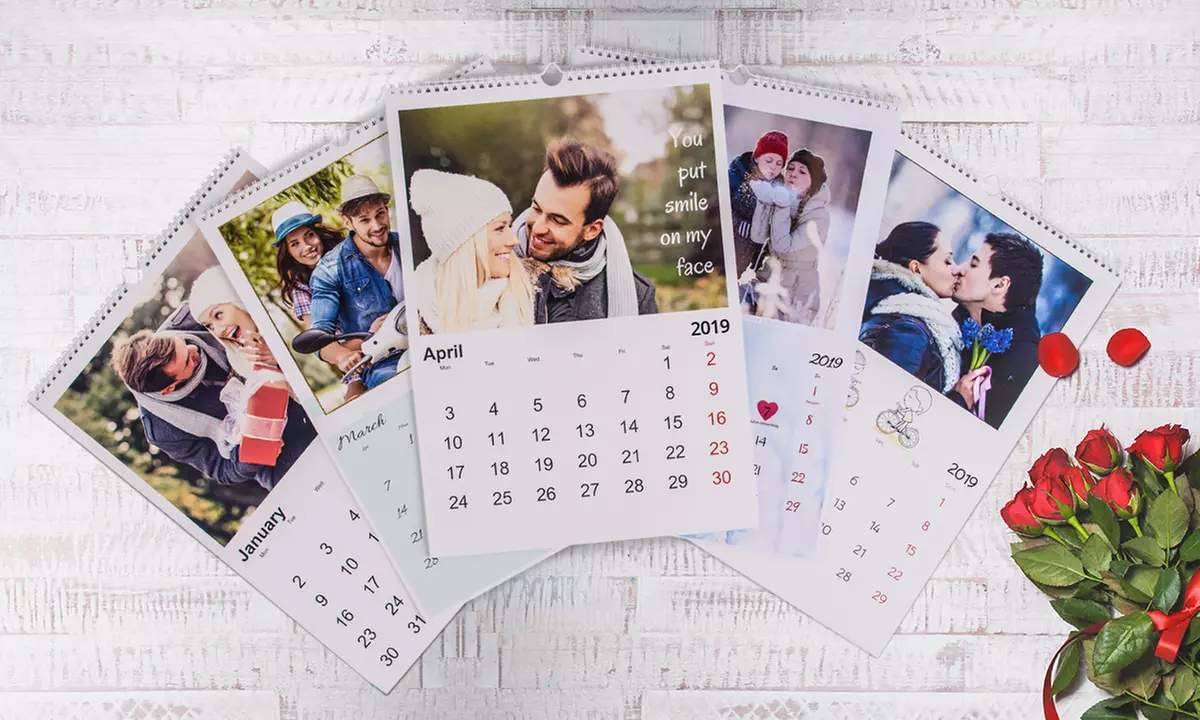 1, 2, 3 ou 5 calendriers photos personnalisés format A3 portrait avec Colorland dès 4,99 € (jusqu'à 84% de réduction) - Primary Image