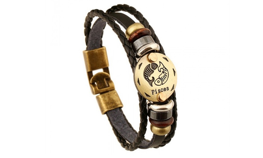 Image 10: Bracciale unisex con segno zodiacale