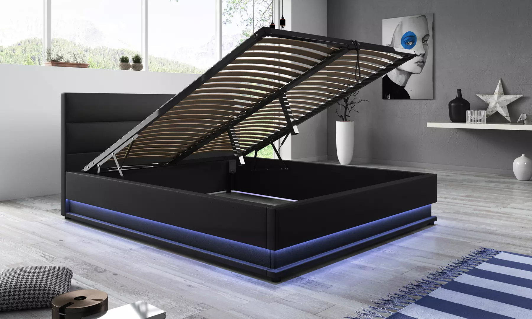 Cama doble con cabecero alto Naomi - Second Medium