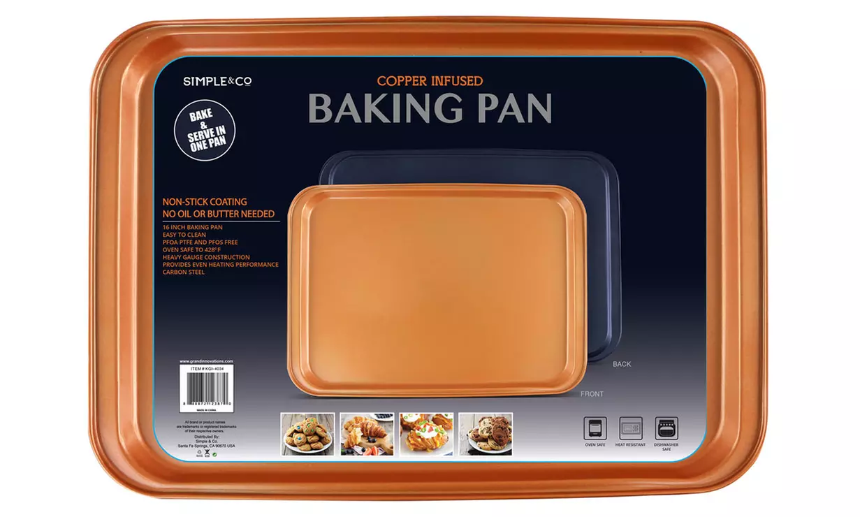Non-Stick Copper-Infused Rectangular Cookie Sheet (1-Piece) - Primary Image