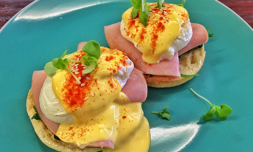 Image 1: $9 Eggs Benedict Breakky