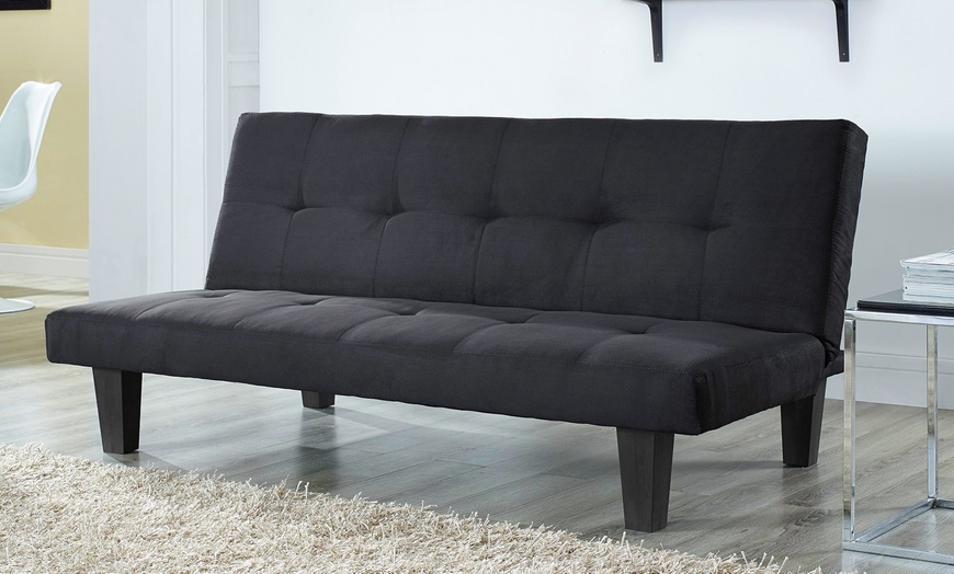 Image 1: Suede Micro Fabric Sofa Bed