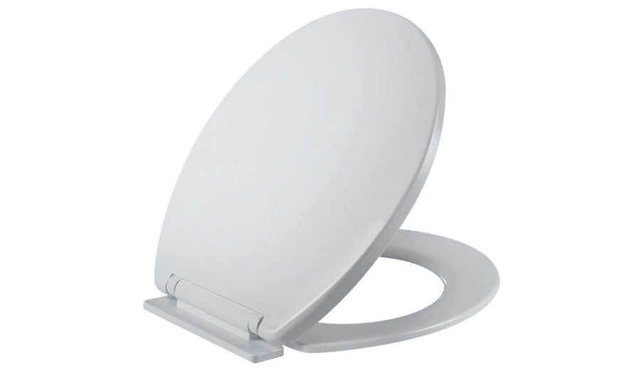 Image 1: Soft Close White Toilet Seat