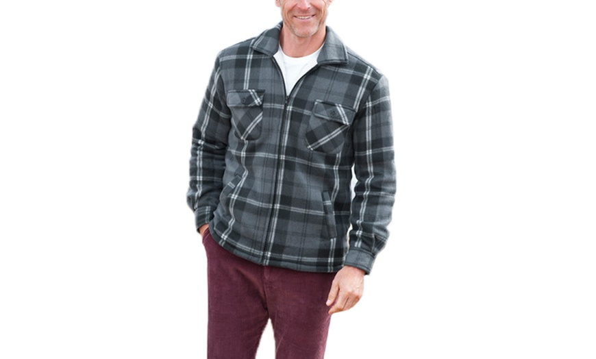 Image 2: Padded Fleece Lined Check Shacket