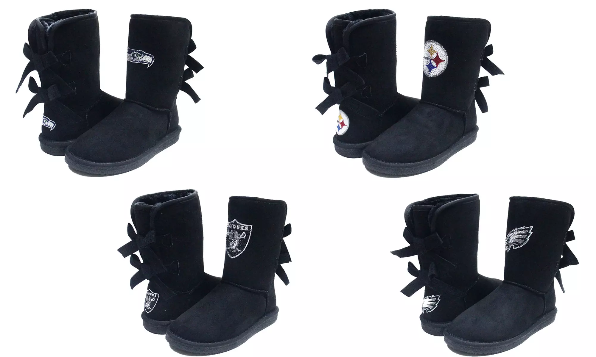 Cuce Shoes NFL Black Patron Women's Bow Boots - Primary Image