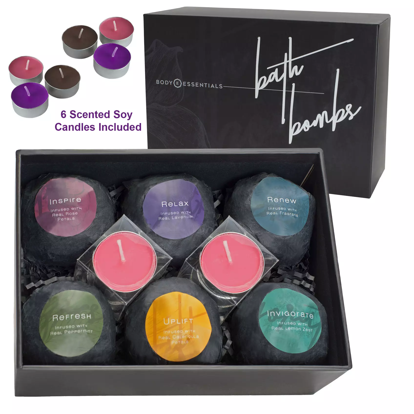 Body Essentials Organic Bath Bomb and Candle Set - Primary Image