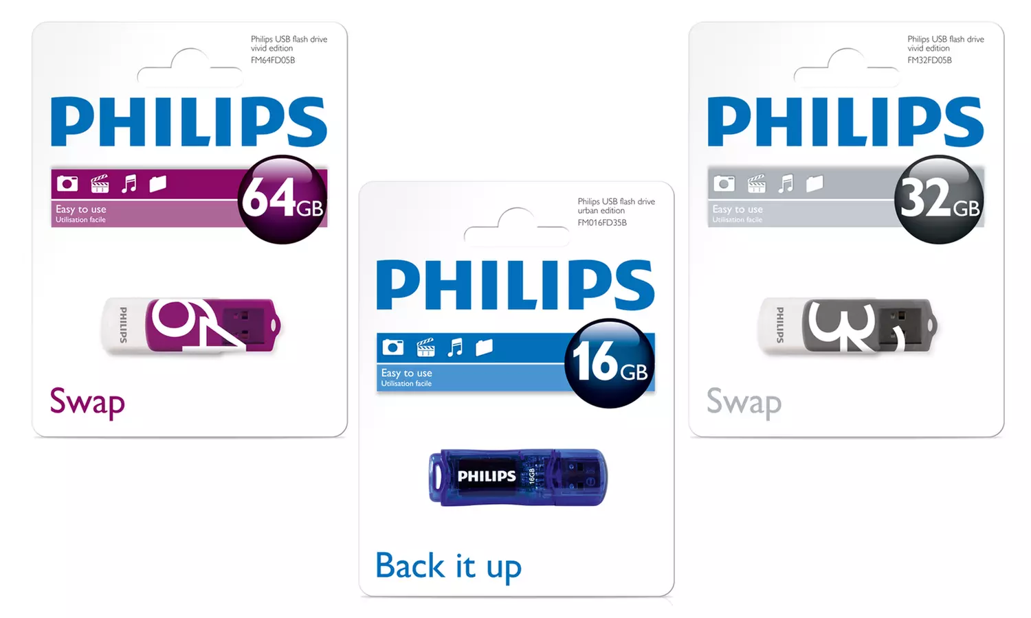 Clé USB 2.0 Philips Urban ou Vivid - Primary Image