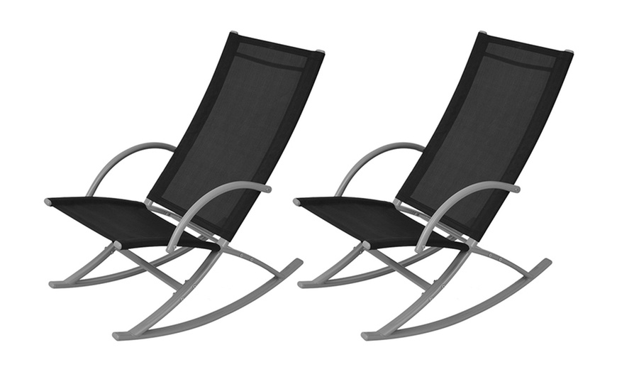 Image 1: Lot de 2 chaises à bascule de jardin