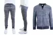 Men's Marled Tech Fleece Stretch Sweater Jacket and Joggers Set - Second Medium