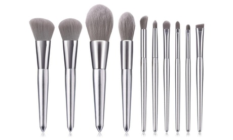 Set de 10 pinceaux de maquillage en aluminium