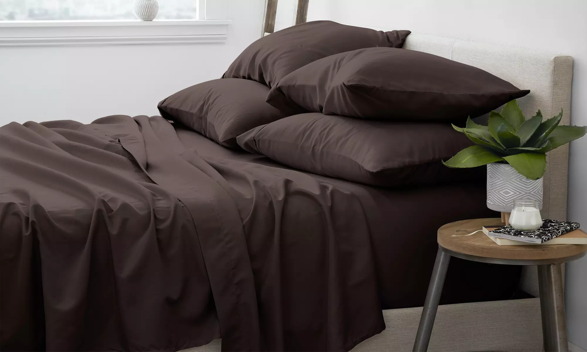 Merit Linens 6-Piece Luxury Wrinkle Free Hotel Bed Sheet Set