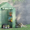 Image 1: Outsunny Walk In Greenhouse with Shelves, PE cover and roll up door 