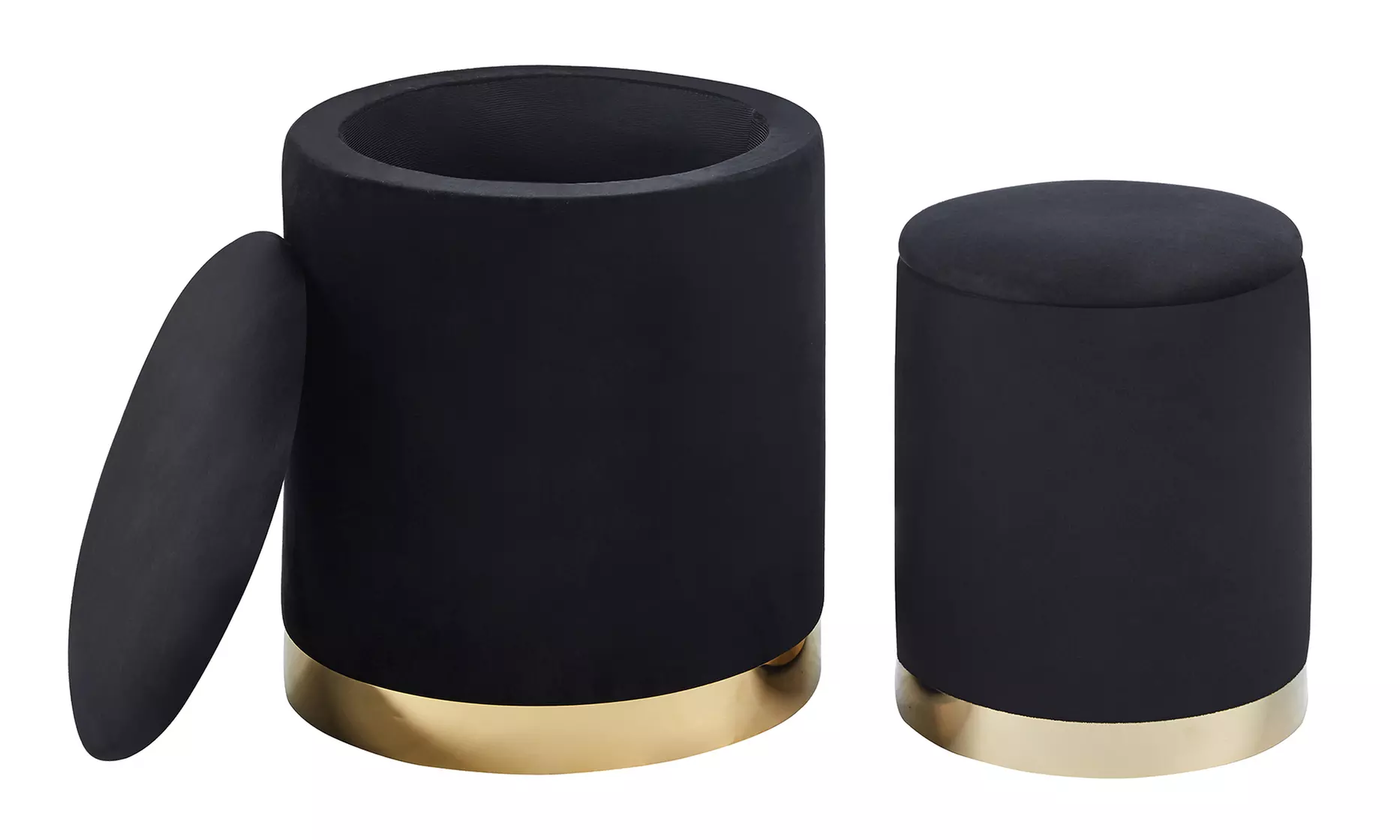 Juego 2 puffs de terciopelo