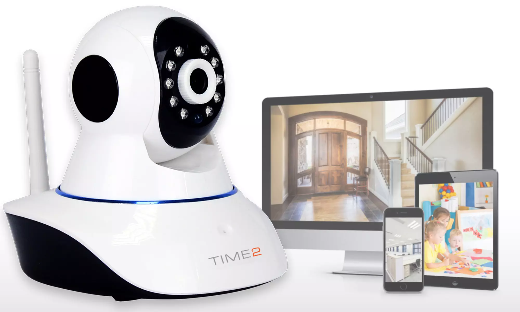 1x, 2x oder 3x Time2 Überwachungskamera für Zuhause, optional mit 1x, 2x oder 3x MicroSD-Karte 32 oder 64 GB - Primary Image