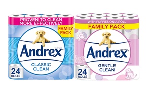 Upto 72 Rolls of Andrex Fragrance-Free Toilet Rolls 