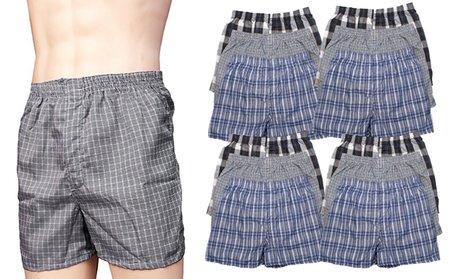 Men's Plaid Boxers (12-Pair)