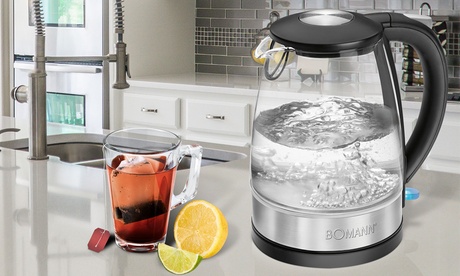 Bouilloire électrique verre/inox 1.7L Bomann WKS 6026 G CB