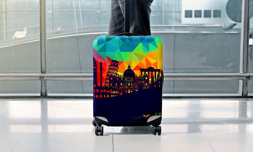 Image 2: Medium 24'' Printed Luggage Protection Cover