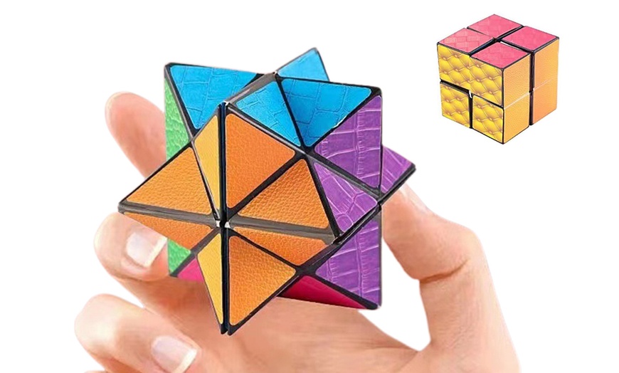 Image 6: Two Pieces Infinity Stress Relief Puzzle Cube