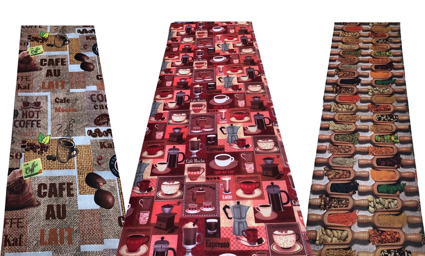 Image 1: Coffee-Themed Kitchen Rug