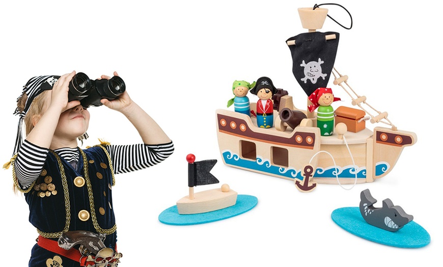 Image 1: Tobar Pirate Ship Wooden Playset