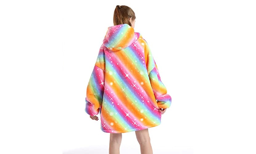 Image 16: Kids' Oversized Fluffy Hoodie Blanket