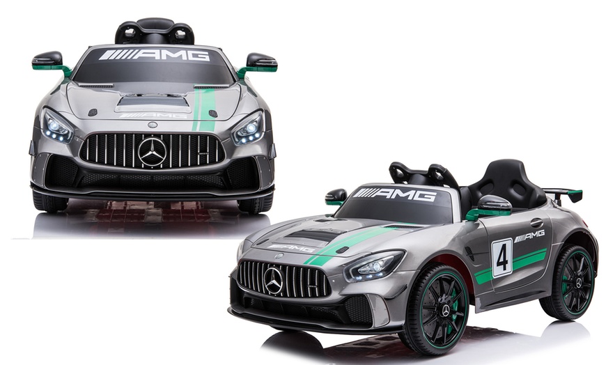 Image 1: Mercedes-Benz GT4 AMG Sports Edition Kids' Licensed Ride-On Toy