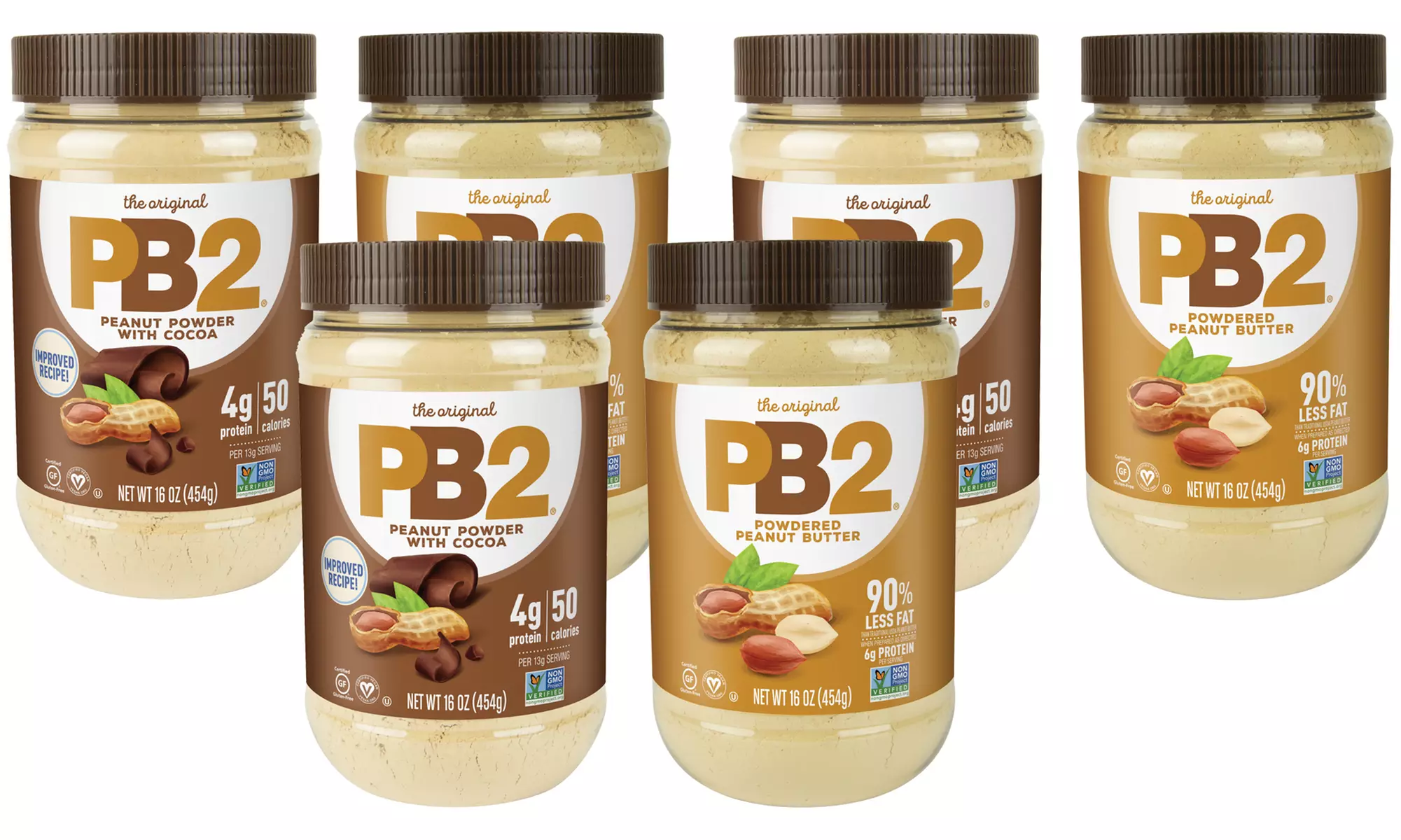 PB2 Powdered Peanut Butter; 3- or 6-Pack of 1lb. Jars  - Primary Image