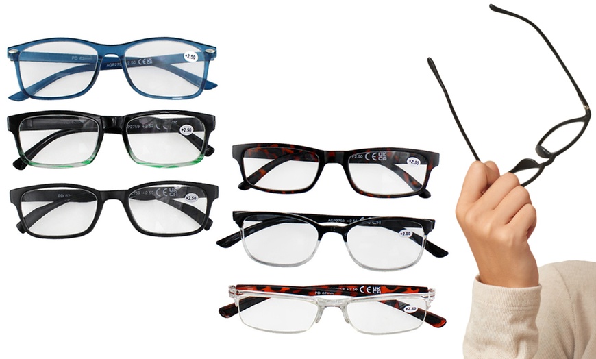 Image 1: Value Pack 6 Unisex Reading Glasses - See Clearly in Style