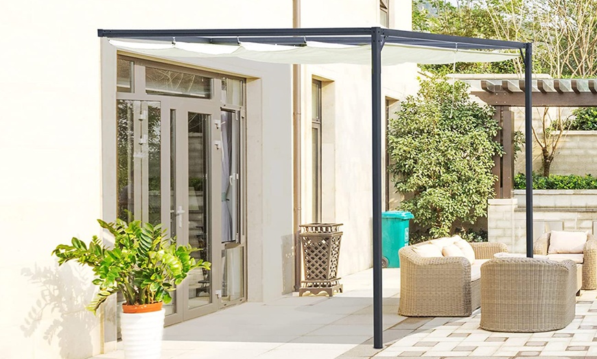 Image 2: Outsunny Outdoor Pergola Retractable Canopy