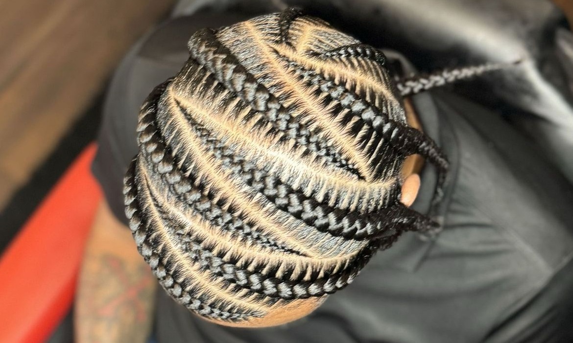 2 Stitch Braids/Cornrows or 4,6 or 8 Stich braids with No Hair Added 