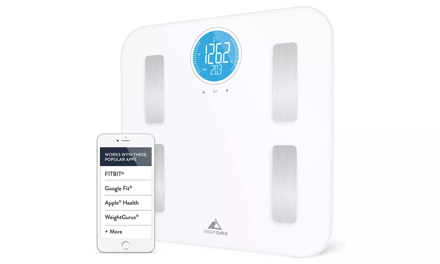 Weight Gurus Wi-Fi Connected Body Fat Scale with Backlit LCD - Second Medium
