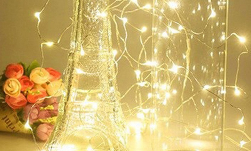 Image 7: Up to 10m of 100 LED Button String Lights