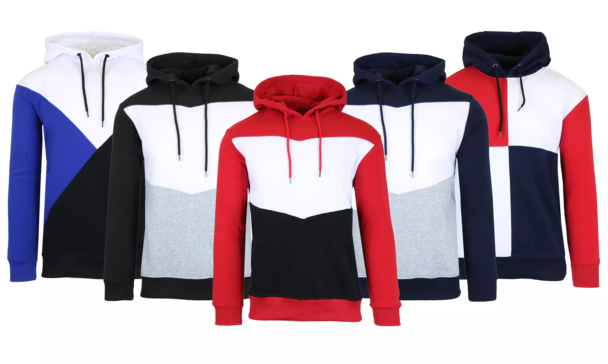 Galaxy By Harvic Men's Fleece-Lined Pullover Hoodie with Contrasting Panels (S-2XL) - Primary Image