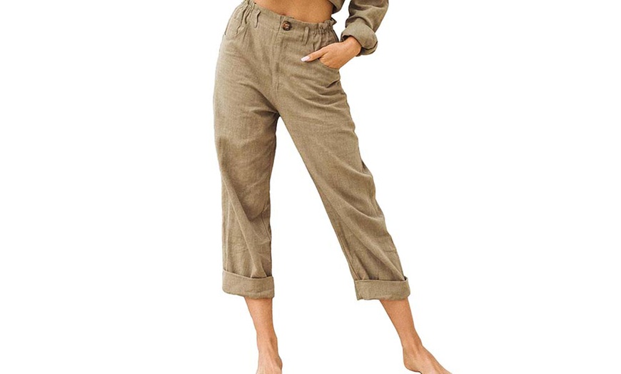 Image 6: Women's Elasticated Waist Pants with Pockets