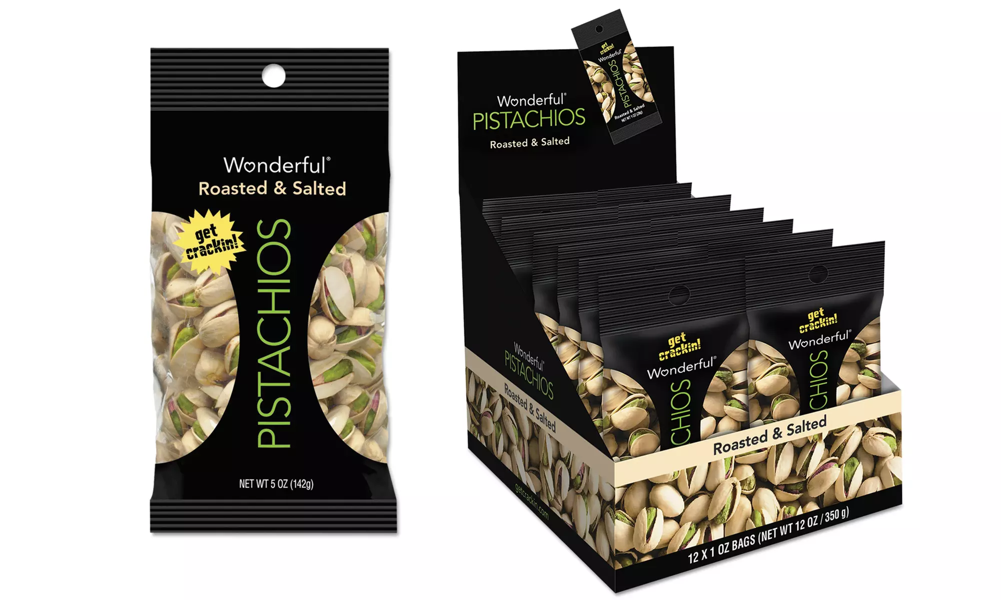 Wonderful Pistachios Roasted & Salted or Salt & Pepper (1 Oz.; 12-Pack) - Primary Image