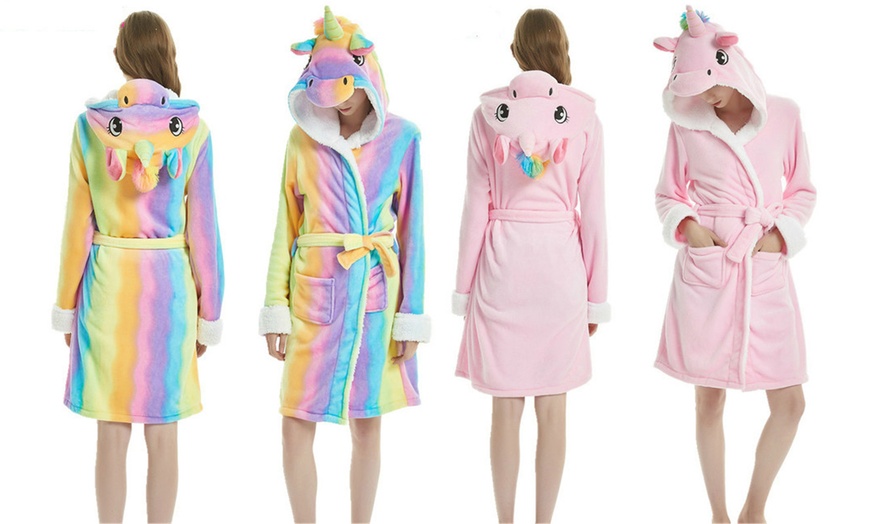 Image 1: Women's Unicorn Bathrobe