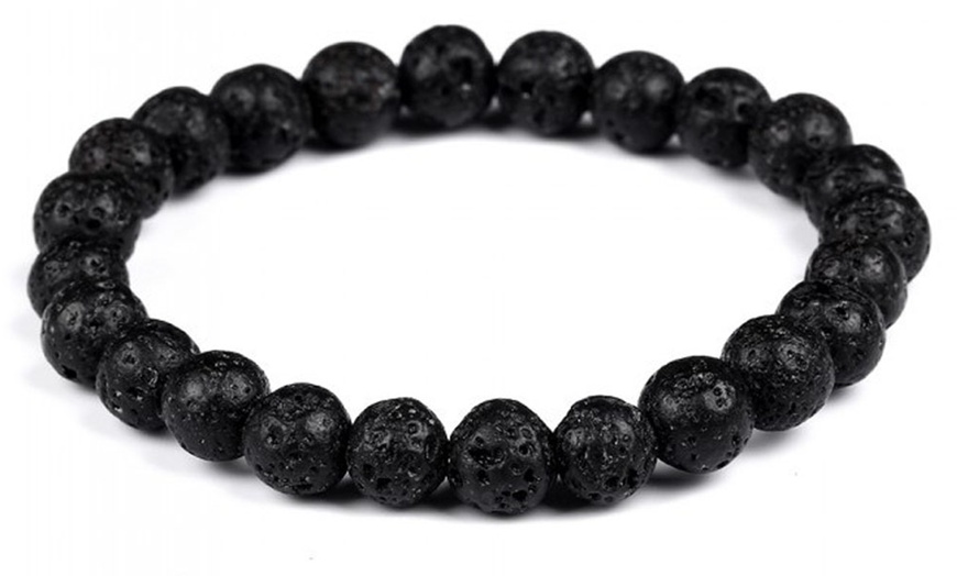 Image 3: Men's Natural Stone Bracelet