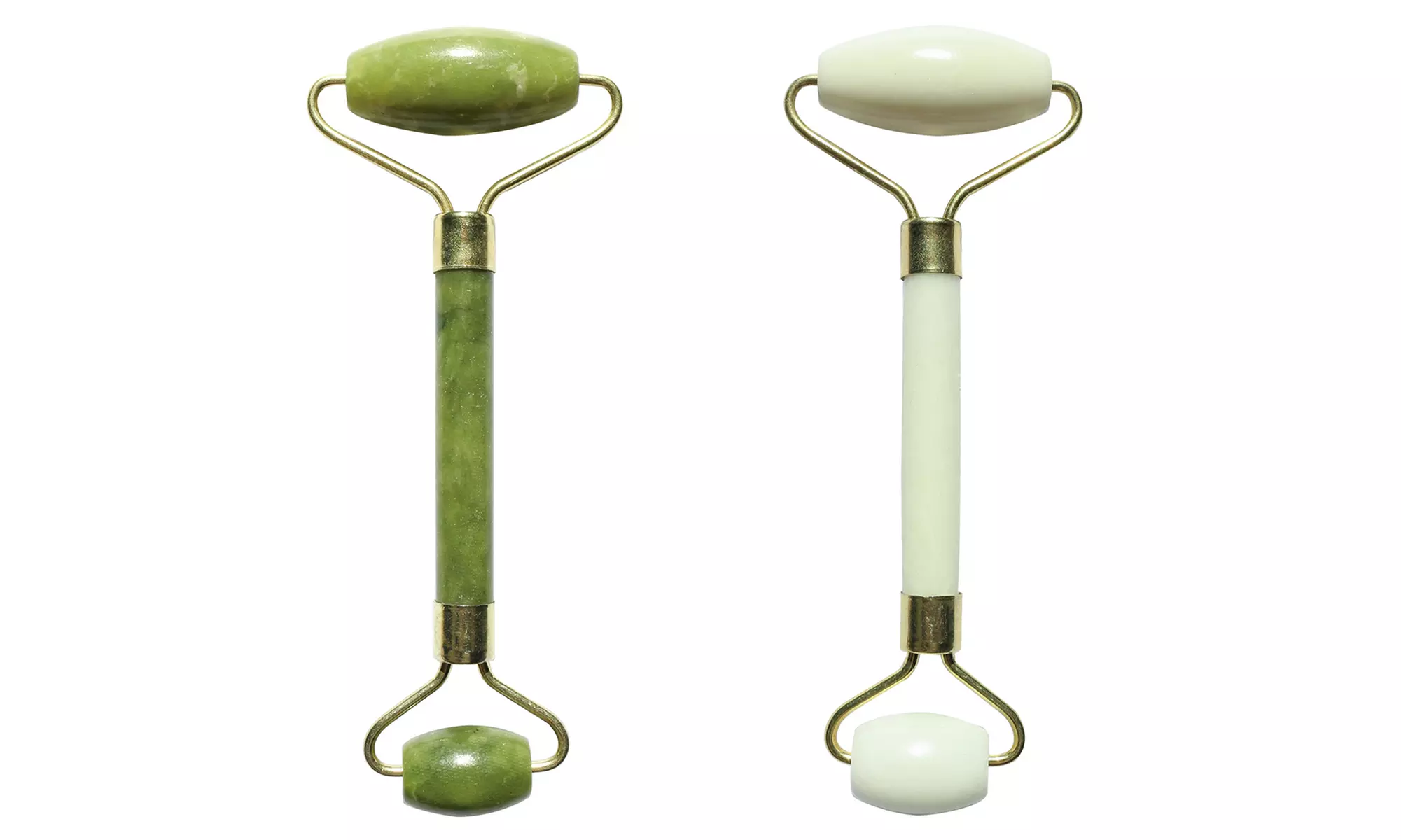 1 ou 2 lots de 2 rouleaux de massage visage en pierre de jade et un bandeau cheveux offert - Primary Image