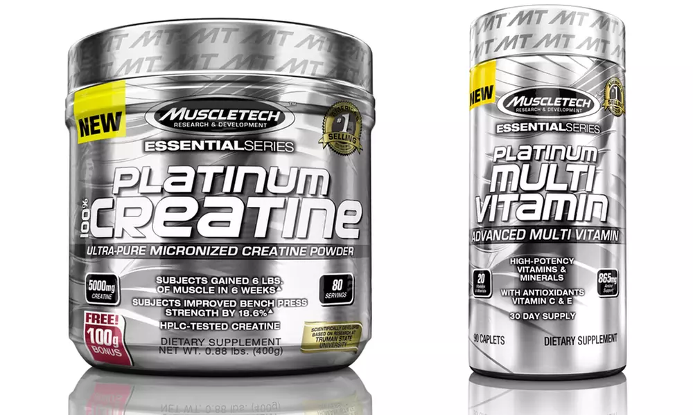 Muscletech Essential Series Platinum Micronized Creatine and Multivitamin Supplements - Primary Image