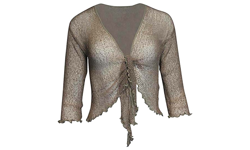 Image 27: Tie Front Lace Shrug