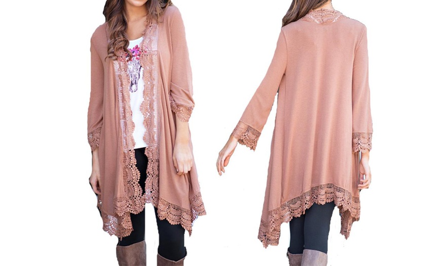 Image 3: Lace Trim Cardigan