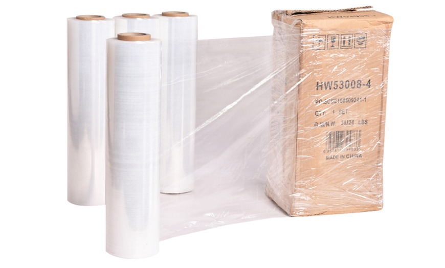 Image 3: 4 Packing Parcel Cling Film Rolls